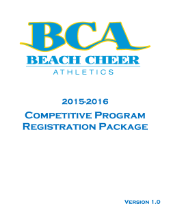 2015/2016 Competitive Team Information Package