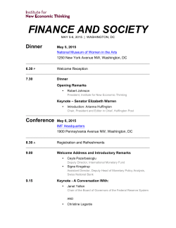 FINANCE AND SOCIETY - The Institute for New Economic Thinking