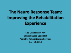 Improving the Rehabilitation Experience, Lisa Cicchelli RN MN
