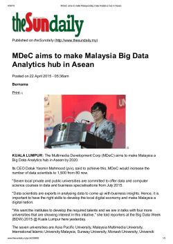 MDeC aims to make Malaysia Big Data Analytics hub in Asean
