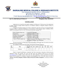 Dept. of Radio Diagnosis : Notification for the post of Professor