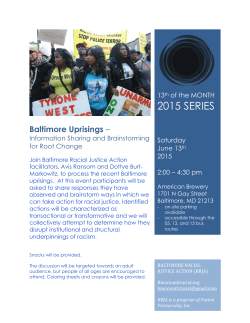 2015 SERIES - Baltimore Racial Justice Action