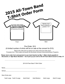 2015 t-shirt order form - Brunswick High School Music Department