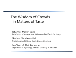 The Wisdom of Crowds in Matters of Taste