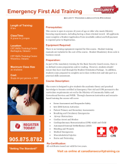 first aid / cpr / aed - Canadian Security Training