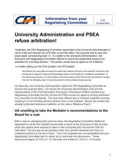 CFA bulletin 19 - Apr 12 - Capilano University Faculty Association