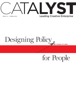 Issue 14 | DESIGNING POLICY FOR PEOPLE