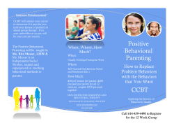 Positive Behavioral Parenting CCBT