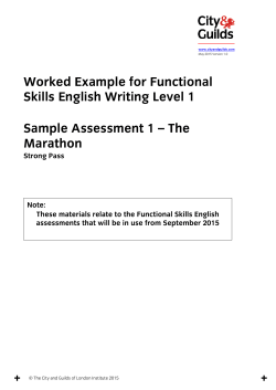 Worked Example for Functional Skills English Writing