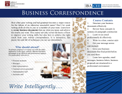 Business Correspondence Write Intelligentlyâ¦. - IBA