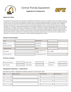 Application for Employment - Central Florida Equipment