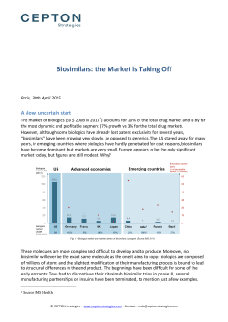 Biosimilars: the Market is Taking Off
