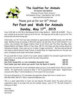 Pet Fest and Walk for Animals Sunday, May 17th, 2015