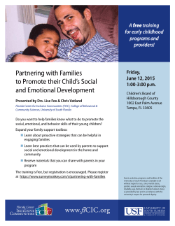 Partnering with Families to Promote their Child`s Social and