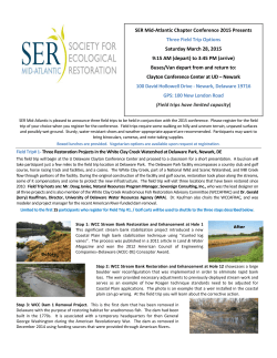 Field Trip Summaries 2015 - SER - Society for Ecological Restoration
