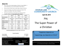 April 26, 2015 - Charlie Lake Community Church