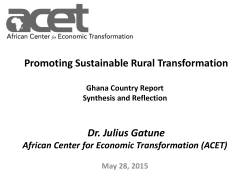 Promoting Sustainable Rural Transformation Dr. Julius Gatune