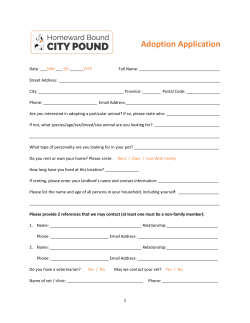 PDF application - Homeward Bound City Pound