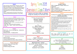 Spring Term Overview - Cleddau Reach VC Primary School