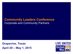 Community Leaders Conference - United Way Conferences Site