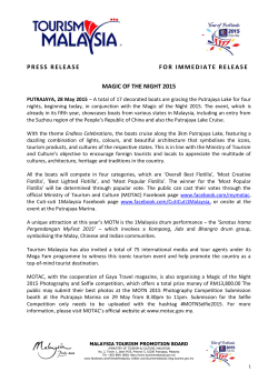 PRESS RELEASE FOR IMMEDIATE RELEASE MAGIC OF THE
