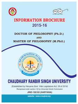 M.Phil. - chaudhary ranbir singh university (jind)