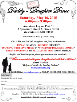 Daddy / Daughter Dance To Benefit Dads Works of Carroll County