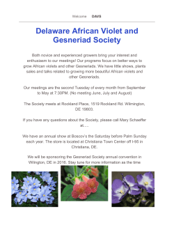 DAVS - Delaware African Violet & Gesneriad Society