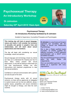 Psychosexual Therapy, An Introductory Workshop