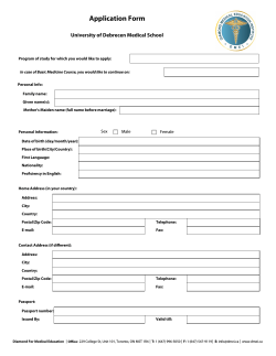 Application Form - Diamond For Medical Education