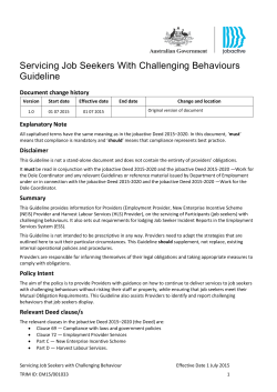 Servicing Job Seekers With Challenging Behaviours Guideline