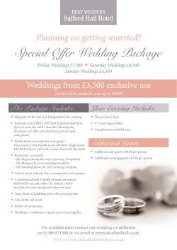 Special Offer Wedding Package