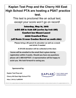 Kaplan Test Prep and the Cherry Hill East High School PTA are