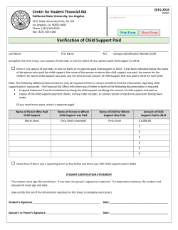 2015-2016 Verification of Child Support Paid