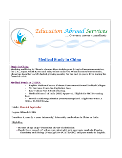 Medical Study in China - Education Abroad Services