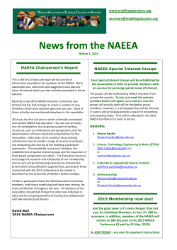 News from the NAEEA - National Association of Enabling Educators