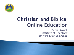 Christian and Biblical Online Education