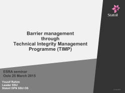 Barrier management through Technical Integrity