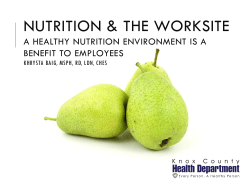 Nutrition & the Worksite