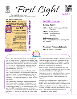 FBC Newsletter April 2015 - First Baptist Church Lavon TX