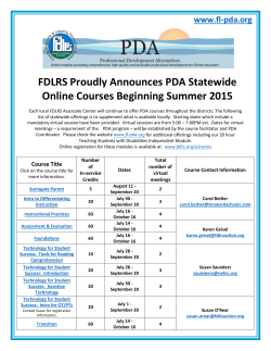 FDLRS Proudly Announces PDA Statewide Online Courses