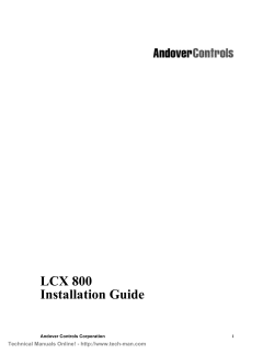 LCX 800 Installation Guide