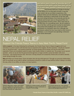 nepal relief flyer - Friends Peace Teams in Asia West Pacific