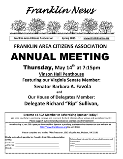 Spring 2015 - Franklin Area Citizens Association