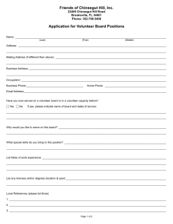 Get Application Form - Friends of Chinsegut Hill