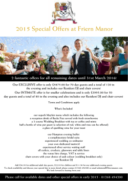 2015 Special Offers at Friern Manor
