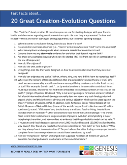 20 Great Creation-Evolution Questions