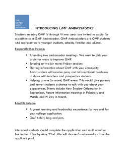 GMP Ambassador Application