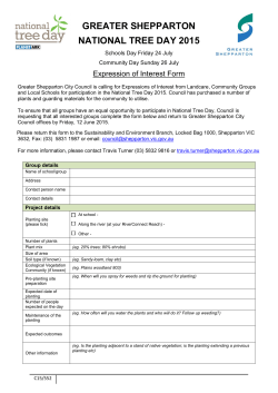 National Tree Day - Expression of Interest Form 2015