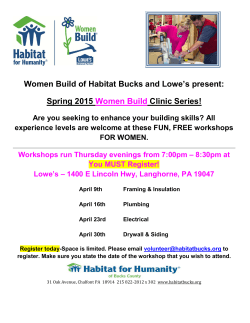 Women Build of Habitat Bucks and Lowe`s present: Spring 2015